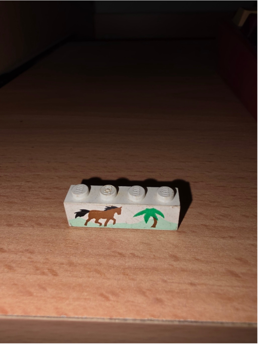 Vintage LEGO 3010pb022 Horse Palm Tree 1x4 Printed Brick Paradisa 6419 1992